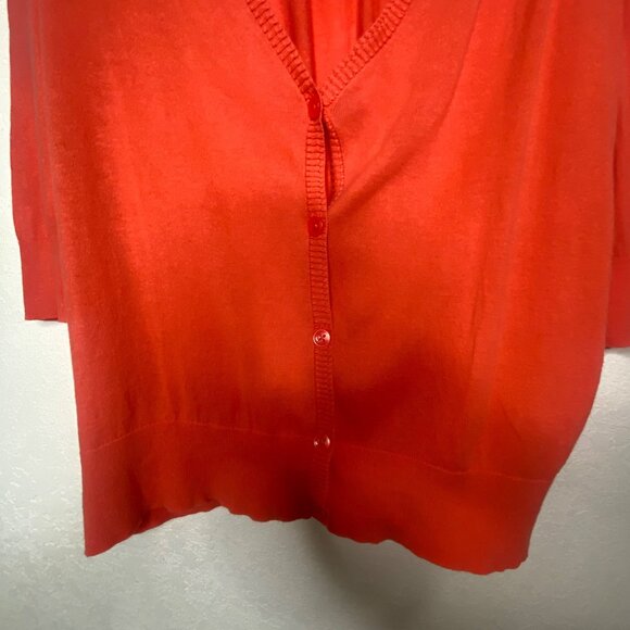 Lane Bryant Womens Button-Up Orange Cardigan 18/20 3/4 Sleeves 100% Cotton Light - Picture 6 of 10